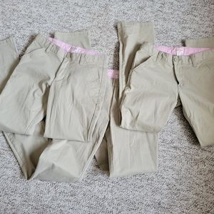 Girls Khaki Uniform Pants Set